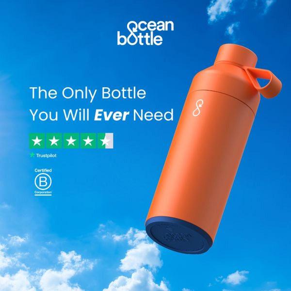 water bottle, sports bottle, drink bottle, hydration bottle, reusable bottle, brand awareness, social proof, outdoor, fresh, energetic, blue, orange